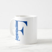 Tasse mit Monogramm Floral Letter F (Vorderseite Links)