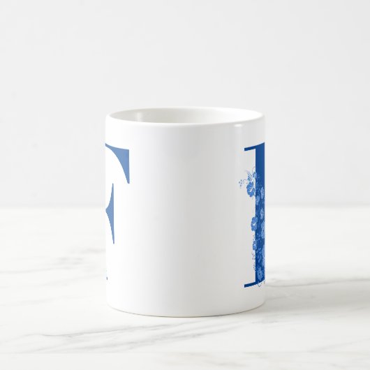 Tasse mit Monogramm Floral Letter F (Mittel)
