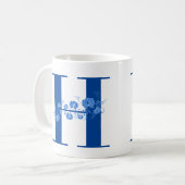 Tasse mit Monogramm Floral Letter H (Vorderseite Links)