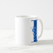 Tasse mit Monogramm Floral Letter I (VorderseiteRechts)