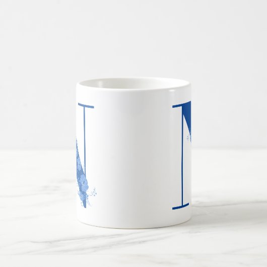 Tasse mit Monogramm Floral Letter N (Mittel)
