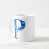 Tasse mit Monogramm Floral Letter P (Vorderseite Links)