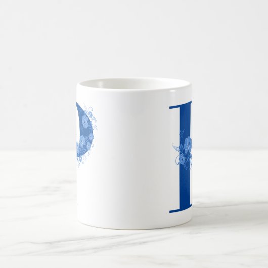 Tasse mit Monogramm Floral Letter P (Mittel)