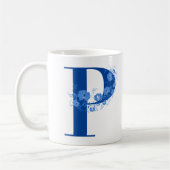 Tasse mit Monogramm Floral Letter P (Links)