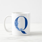 Tasse mit Monogramm Floral Letter Q (Links)