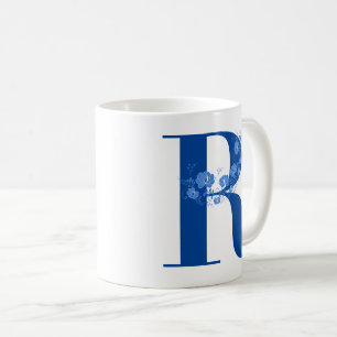 Tasse mit Monogramm Floral Letter R