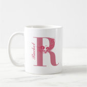 Tasse mit Monogramm Floral Letter R (Links)