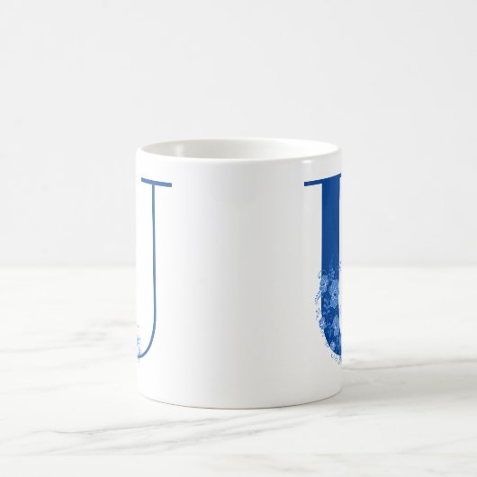 Tasse mit Monogramm Floral Letter U (Mittel)
