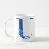 Tasse mit Monogramm Floral Letter U (Links)