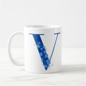 Tasse mit Monogramm Floral Letter V (Links)