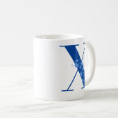 Tasse mit Monogramm Floral Letter X (VorderseiteRechts)