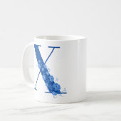 Tasse mit Monogramm Floral Letter X (Vorderseite Links)