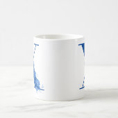Tasse mit Monogramm Floral Letter X (Mittel)