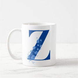 Tasse mit Monogramm Floral Letter Z