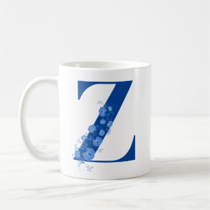 Tasse mit Monogramm Floral Letter Z