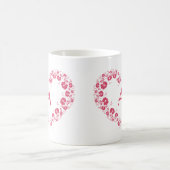 Tasse mit Monogramm und dem rosa Herzsymbol (Mittel)