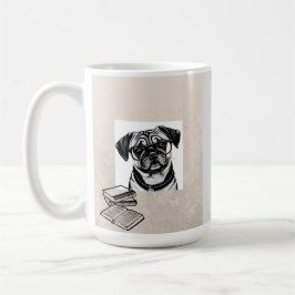 Tasse mit Mops Brillen mit Büchern tragen
