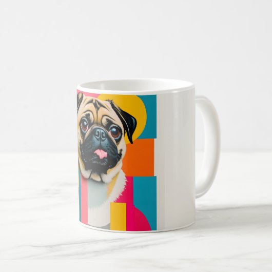 Tasse mit Mops-Design (VorderseiteRechts)
