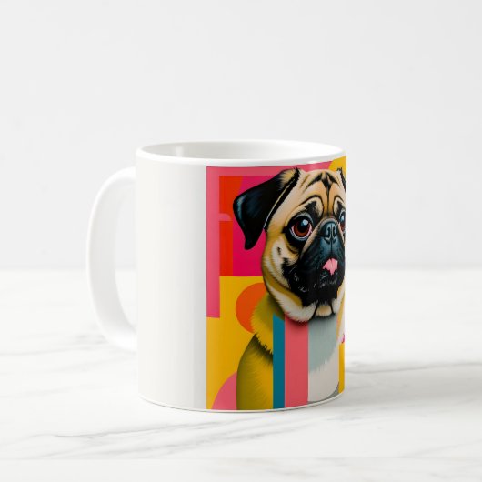 Tasse mit Mops-Design (Vorderseite Links)