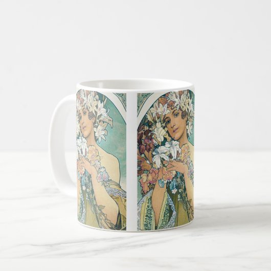 Tasse mit Mucha-Design (Vorderseite Links)