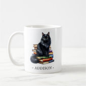 Tasse mit Name und Schwarzer Katze (Links)