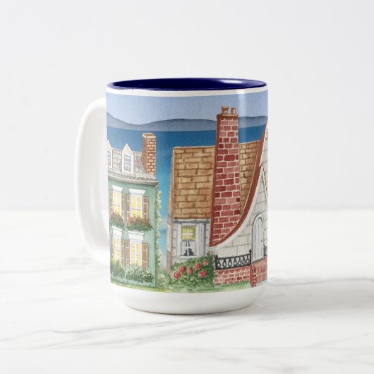 Tasse mit Nice Blick Zuhause am Strand (Vorderseite Links)