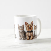 Tasse mit Niedlichen Kätzchen und Welpen (VorderseiteRechts)