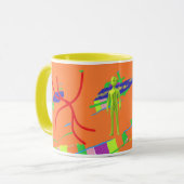 Tasse mit orangefarbenem Logo (Vorderseite Links)