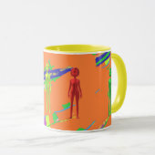 Tasse mit orangefarbenem Logo (VorderseiteRechts)