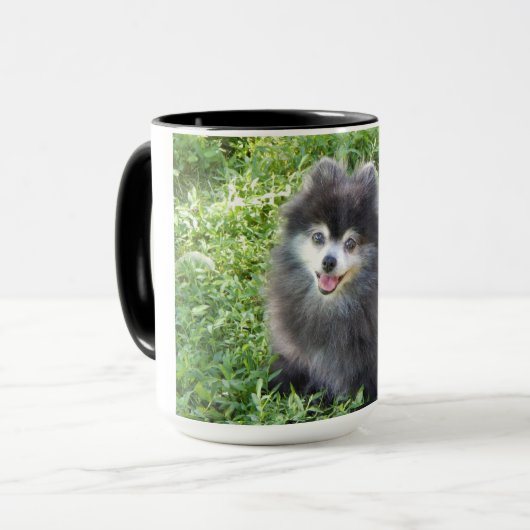 Tasse mit originalem Foto eines Spitzes (Vorderseite Links)