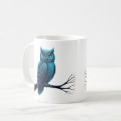 Tasse mit Owl mandala Muster auf Federn (Vorderseite Links)