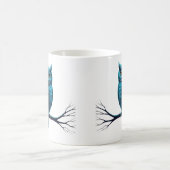 Tasse mit Owl mandala Muster auf Federn (Mittel)