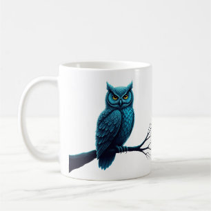 Tasse mit Owl mandala Muster auf Federn