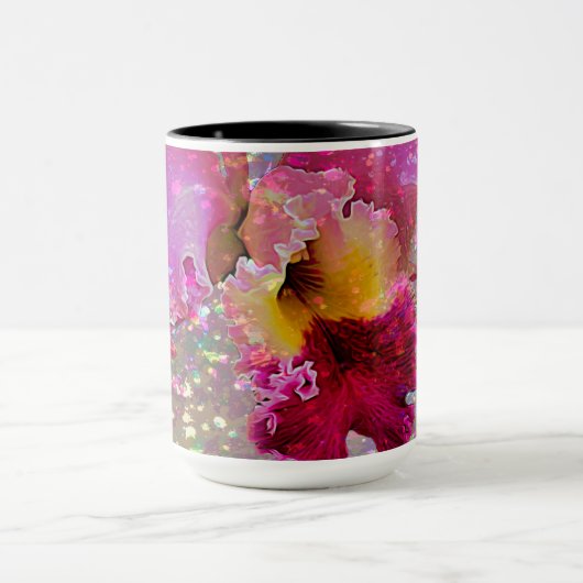 Tasse mit Paint Splattered Orchid (Zentrum)