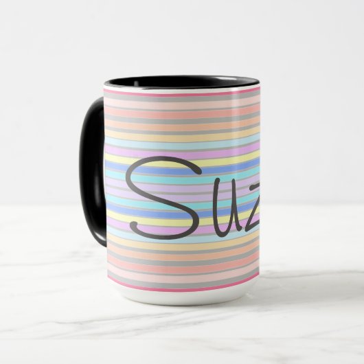 Tasse mit Pastellstreifen (Vorderseite Links)