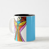 Tasse mit Pop-Kunst und positivem Ambiente (Vorderseite Links)