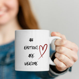 Tasse mit positivem Zitat zur Bestätigung der psyc