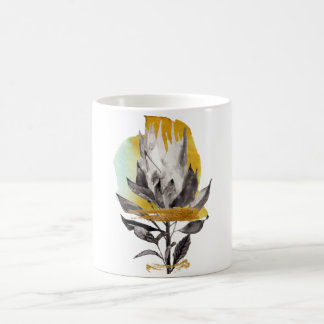 Tasse mit Protea-Blume mit Gold