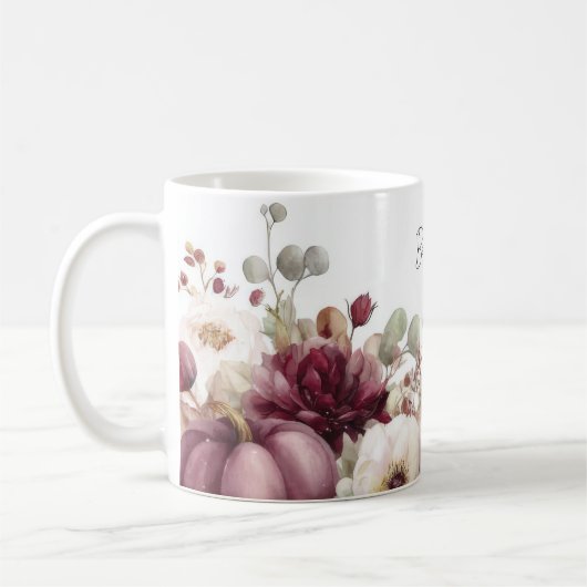 Tasse mit Pumpkins und Blume (Links)