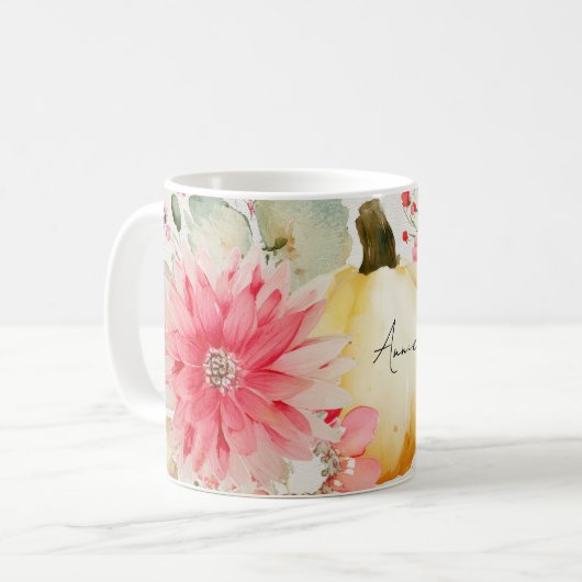 Tasse mit Pumpkins und Blume (Vorderseite Links)