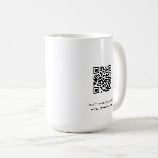 Tasse mit QR-Code (VorderseiteRechts)