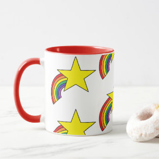 Tasse mit Regenbogen und Gelbstern