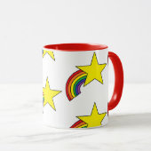 Tasse mit Regenbogen und Gelbstern  (VorderseiteRechts)
