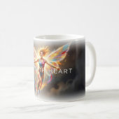 Tasse mit Regenbogenflügeln 'Play With Heart' (VorderseiteRechts)