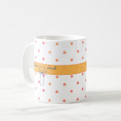 Tasse mit Retro-Farbpunkte-Muster und individuelle (Vorderseite Links)