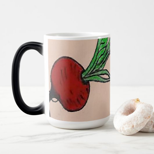 Tasse mit Rettich-Design (Mit Donut)