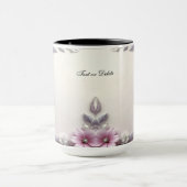 Tasse mit rosa Blumenrahmen (Zentrum)