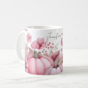 Tasse mit rosa Pumpkins und Blume