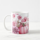 Tasse mit rosa Pumpkins und Blume (Links)