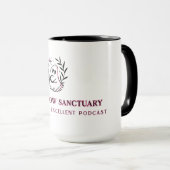 Tasse mit rosa und schwarzem Full-Logo (VorderseiteRechts)